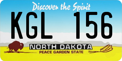 ND license plate KGL156