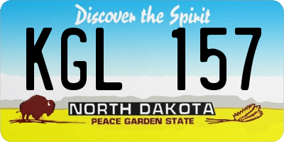 ND license plate KGL157