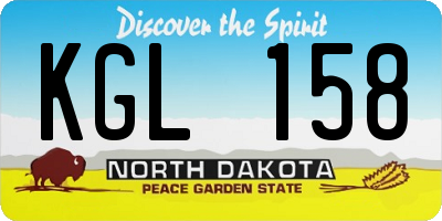 ND license plate KGL158