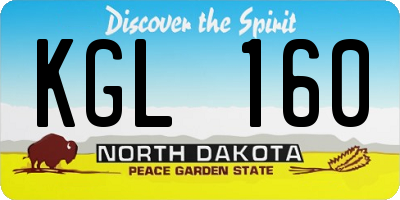 ND license plate KGL160