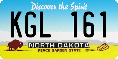 ND license plate KGL161