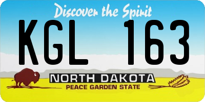 ND license plate KGL163