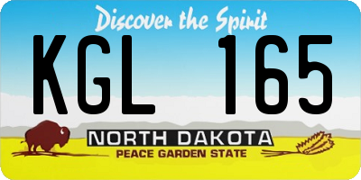ND license plate KGL165