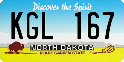 ND license plate KGL167