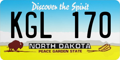 ND license plate KGL170
