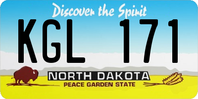 ND license plate KGL171