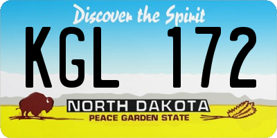 ND license plate KGL172