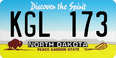 ND license plate KGL173