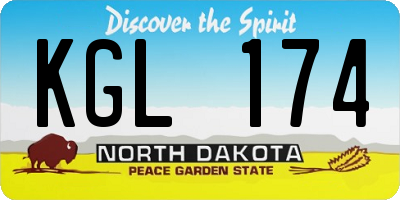 ND license plate KGL174