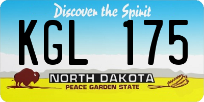 ND license plate KGL175
