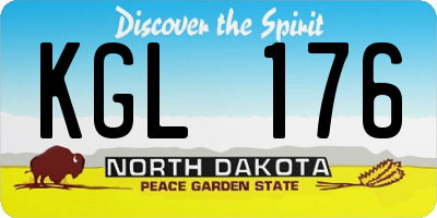 ND license plate KGL176