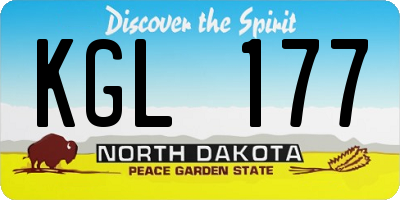 ND license plate KGL177
