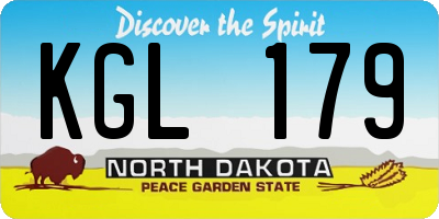 ND license plate KGL179