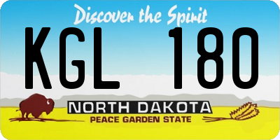 ND license plate KGL180