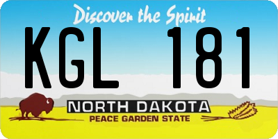 ND license plate KGL181