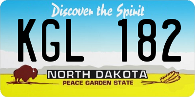 ND license plate KGL182