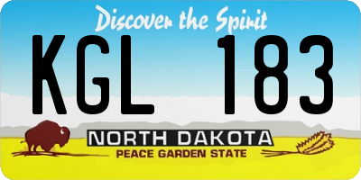 ND license plate KGL183