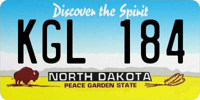ND license plate KGL184
