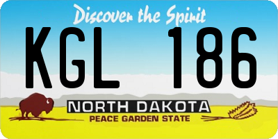 ND license plate KGL186