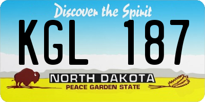 ND license plate KGL187