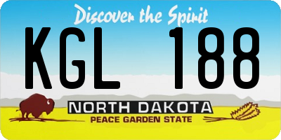 ND license plate KGL188
