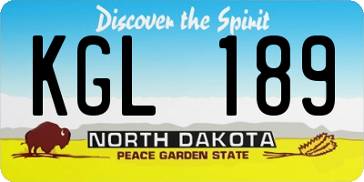 ND license plate KGL189