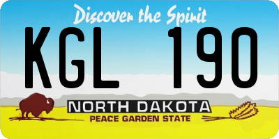 ND license plate KGL190
