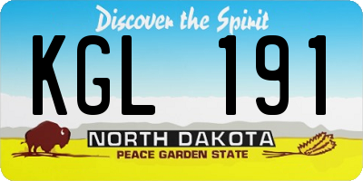 ND license plate KGL191