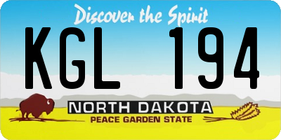ND license plate KGL194