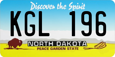 ND license plate KGL196