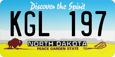 ND license plate KGL197
