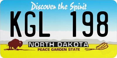 ND license plate KGL198