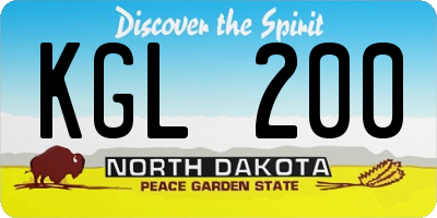 ND license plate KGL200
