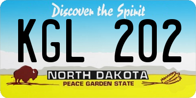 ND license plate KGL202