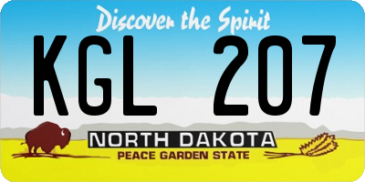 ND license plate KGL207