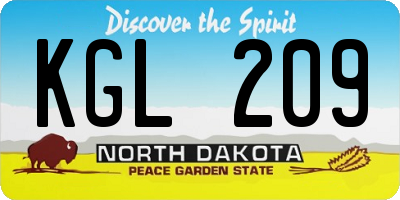 ND license plate KGL209