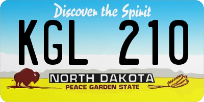 ND license plate KGL210