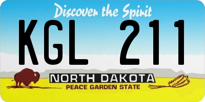 ND license plate KGL211