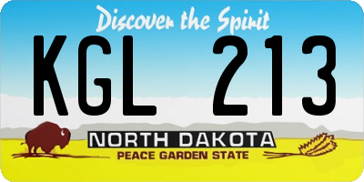 ND license plate KGL213