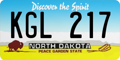 ND license plate KGL217