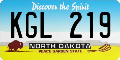 ND license plate KGL219