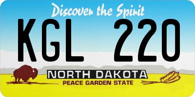ND license plate KGL220