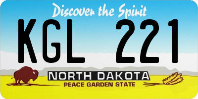 ND license plate KGL221