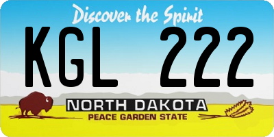 ND license plate KGL222