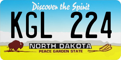 ND license plate KGL224
