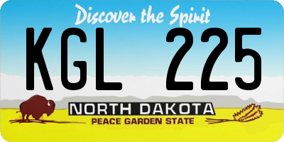 ND license plate KGL225