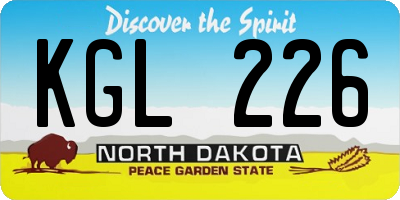 ND license plate KGL226