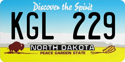 ND license plate KGL229