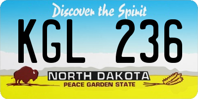 ND license plate KGL236