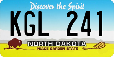 ND license plate KGL241